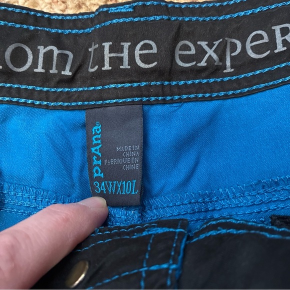 Prana Stretch Zion Shorts Mens 34 blue  Cargo Hiking Outdoor Belted Quick Dry - Picture 4 of 6